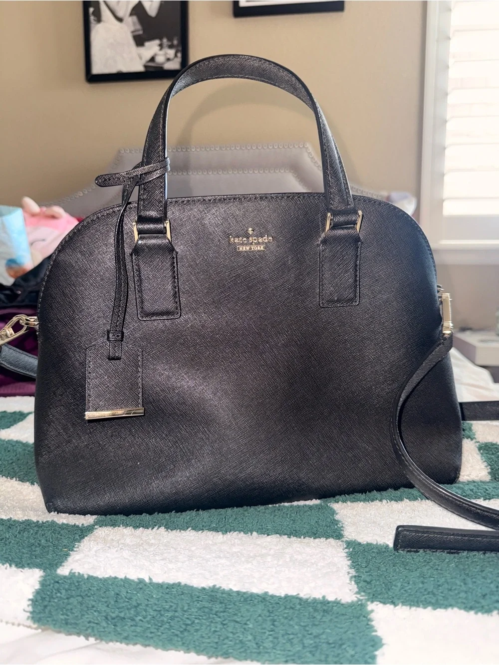 BRAND NEW Kate spade Black Saffiano Dome Satchel